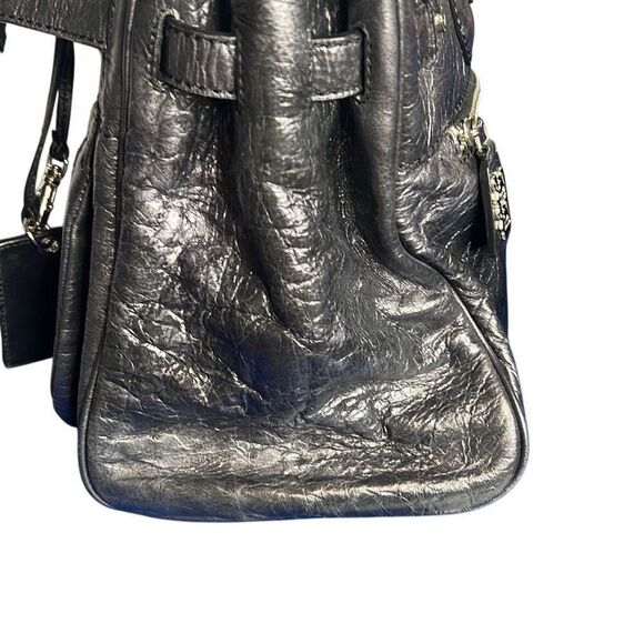 Leonello Borghi Distressed Leather Bag Tote Handles - Picture 14 of 15